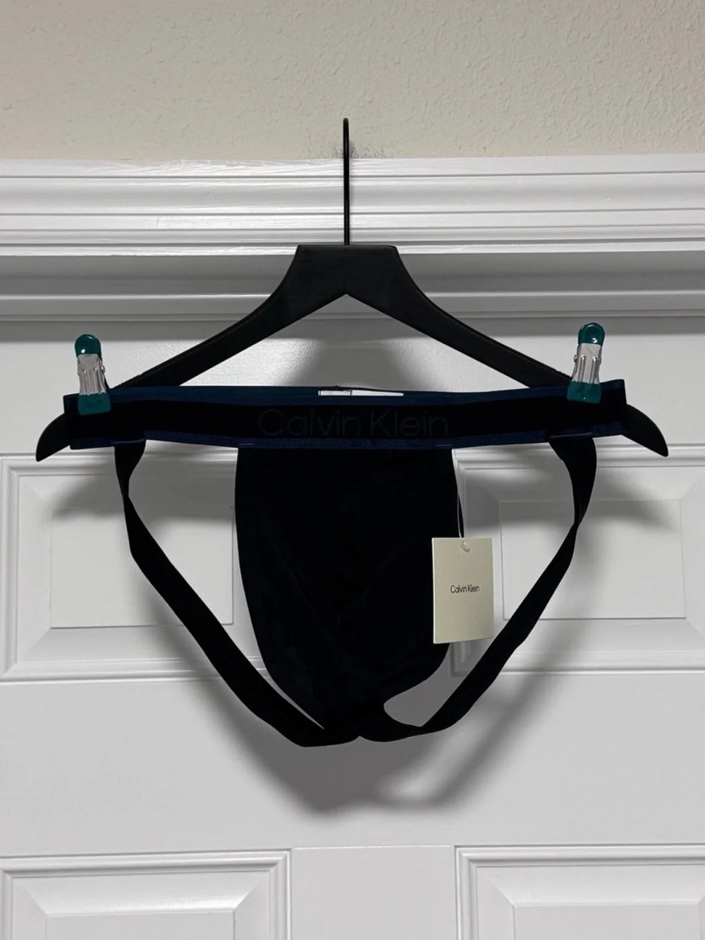 NWT Calvin Klein Tonal Logo Micro Jockstrap Black Size L